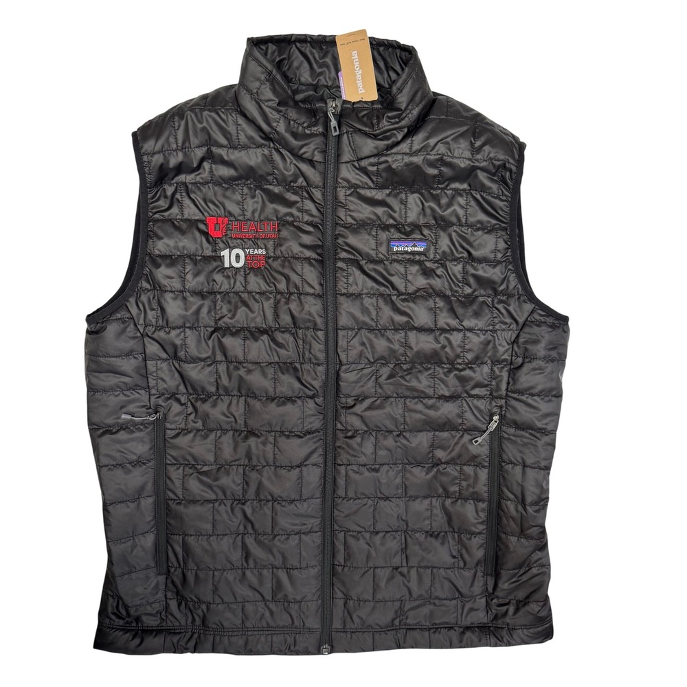 Patagonia Mens Nano Puff Vest XL Black Insulated Puffer U Health Utah